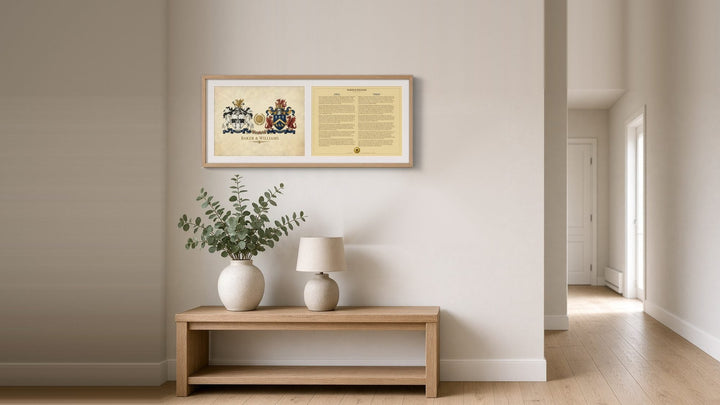 Dual framed, one frame, natural (illustrative)