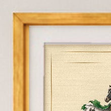 
Carica l'immagine nel visualizzatore di Gallery, Antique Gold frame corner detail with conservation mount (illustrative mockup)