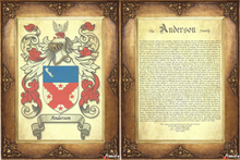 Load image into Gallery viewer, Father&#39;s Day Best Gift - Origin of the Last Name - Heraldic Document