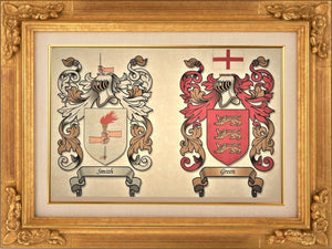 Single or Double Coat of Arms - Size:  8 1/2 x 11"   CM 21.5 x 28